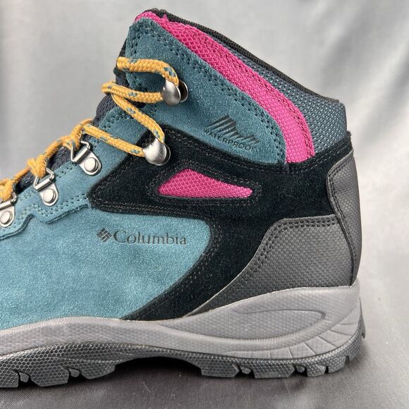 Columbia Newton Ridge Women’s 9.5 Hiking Boots Waterproof Teal Pink BL4552-343 - Picture 9 of 17